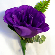 A purple Lisianthus, suit, Boutonnière